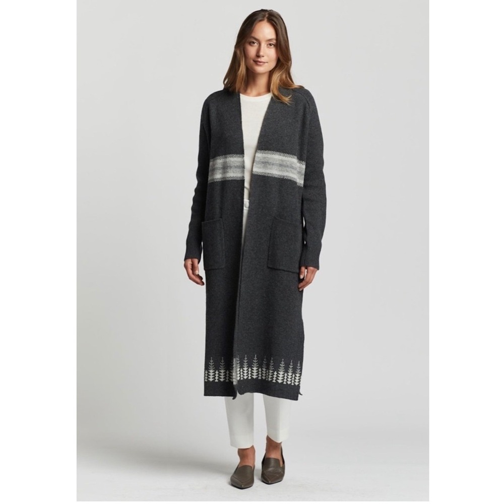 Pendleton Duster Cardigan Womens S Lambswool Geometric Pine Tree TC147-73947